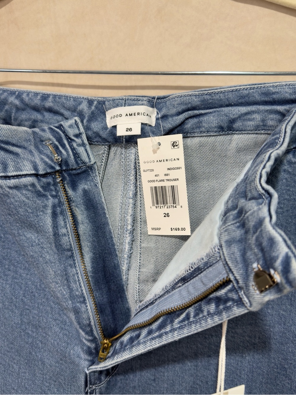 Good American Good Flare Trouser Jeans Plus Size 26 (26W) Indigo 551 NWT - Picture 13 of 16